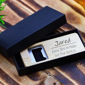 Personalised Wooden Bottle Opener Gift, Engraved Wedding Gift for Best man, Father of the Bride, Usher Groomsman Wedding day Gifts Stag do