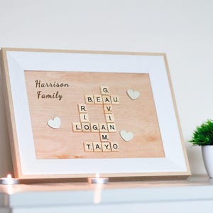 Personalised Family Scrabble Tile Frame - Custom Name Gift
