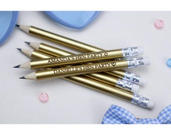 Matite dorate per addio al nubilato - Bomboniere per la sposa di squadra - Giochi per addio al nubilato