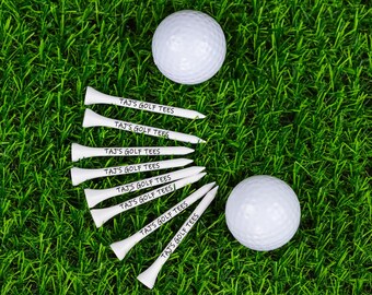 Engraved White Golf Tees - Personalised Golfer Gifts