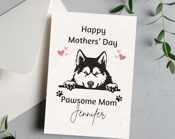 Pawsome Mom Personalized Mother's Day Greeting Card, Dog Mom Gift, Best Mom Ever, Custom Card From Dog, Cute Card for Her, Unique Mom Card,