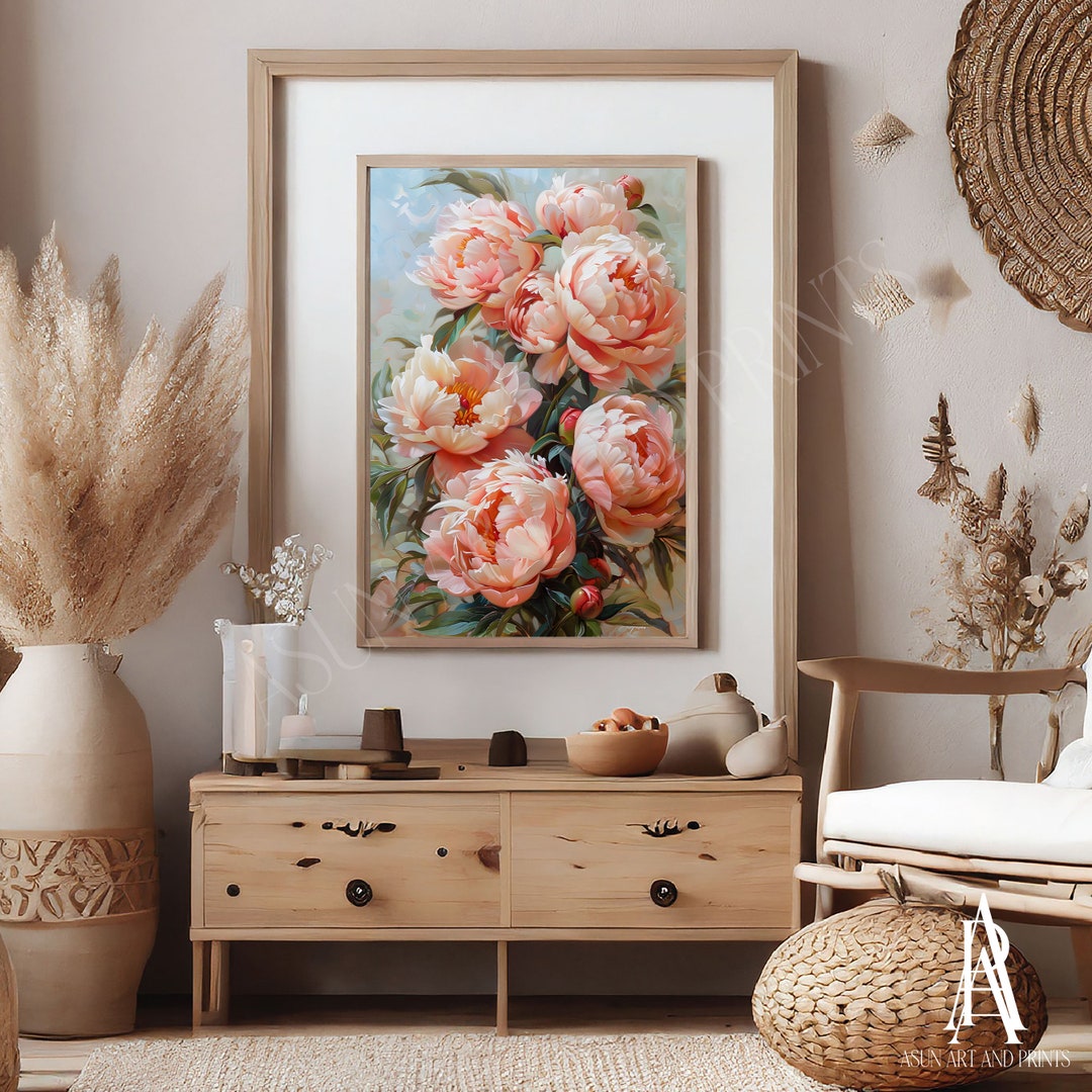 PEONY OIL PAINTING Peony Painting Peony Peony Print Original Art PEONY OIL PAINTING Peony Painting Peony Peony Print Original Art