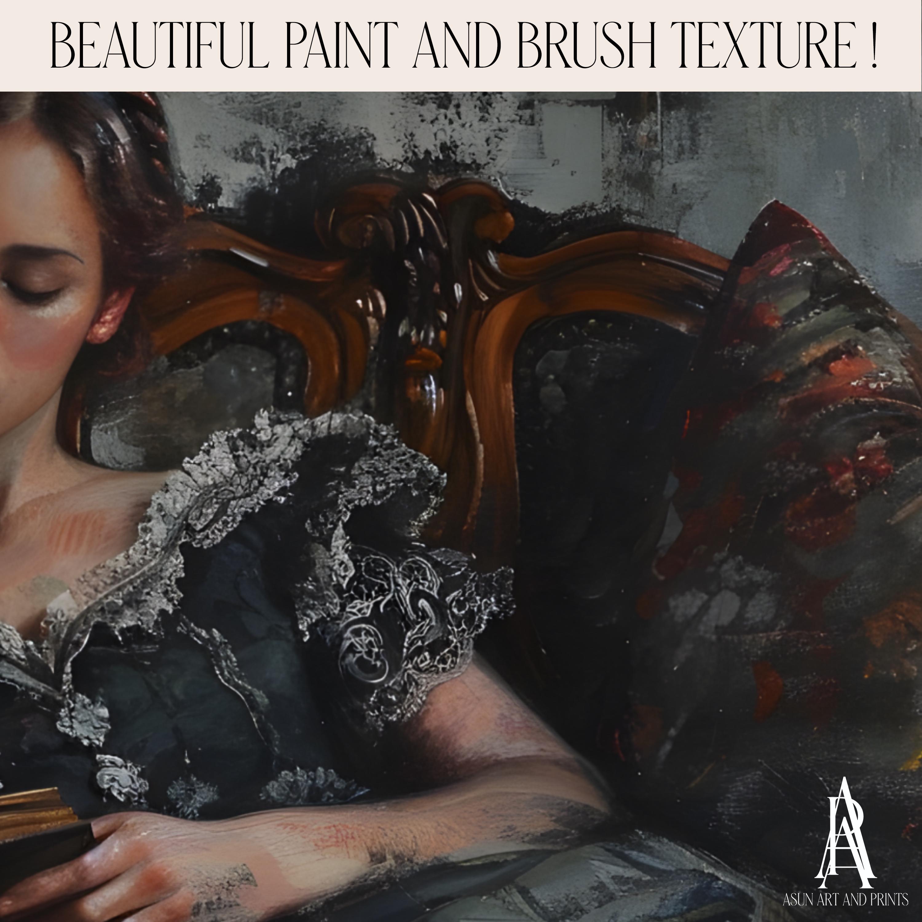 MOODY OIL PAINTING Vintage Woman Portrait Wall Art Woman Reading Art ...