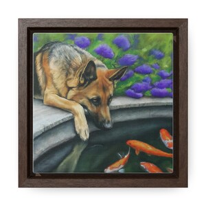 Framed Canvas Print - Charming German Shepherd Portrait