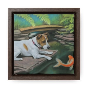 Framed Canvas Print - Charming Jack Russell Terrier Portrait