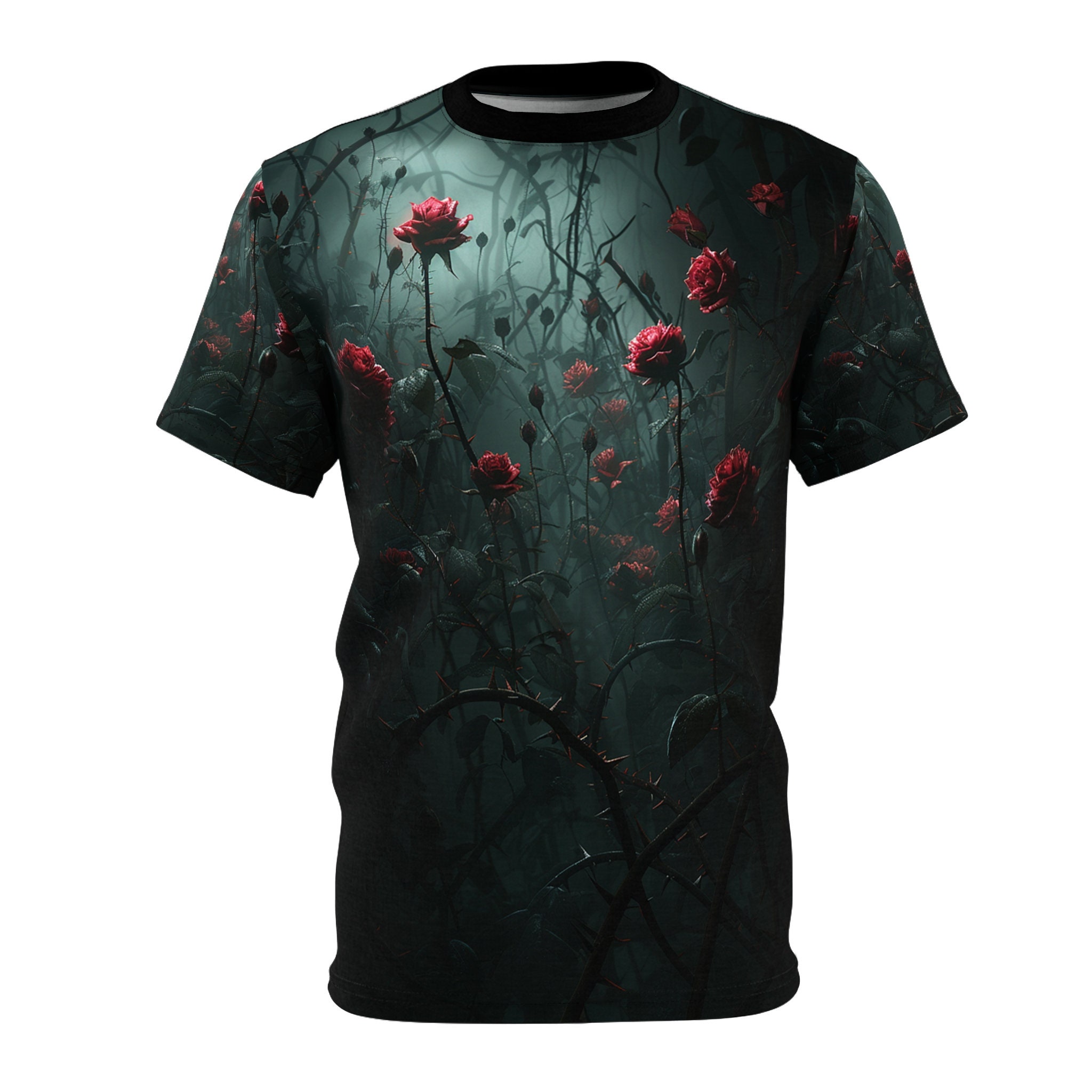 Discover Dark Gothic Rose Pattern 3D T-Shirt