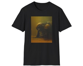 Kneel-Unisex Softstyle T-Shirt, steampunk robotic apocalypse.  sci-fi t-shirt