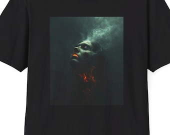 Burnt from with in- Unisex Softstyle T-Shirt, Grimdark dystopian Horror print.  Gothic pagan fashion,