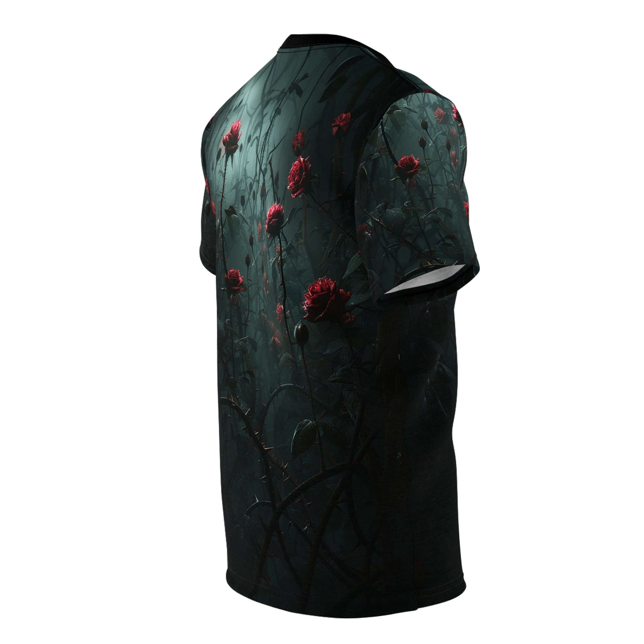 Discover Dark Gothic Rose Pattern 3D T-Shirt