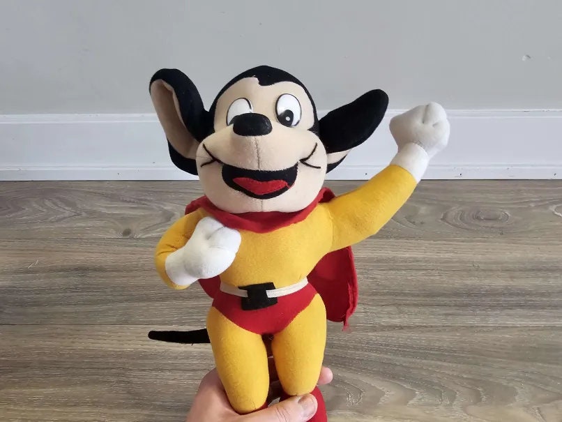 ZELDZAME VINTAGE 1997 Mighty Mouse knuffeldier knuffel 12"