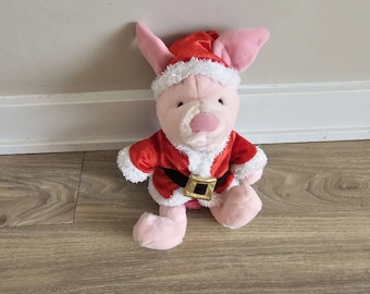 Disney Holiday Winnie the Pooh Piglet Stuffed Animal Plush Toy 14"