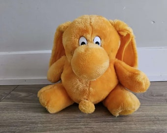 Vintage Kodak Colorkins Klakki Stuffed Orange Elephant Plush Toy 9"
