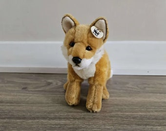 WWF realistic Fox Stuffed Animal Plush Toy 8.5"