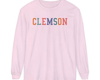 Clemson Bright Colors Long Sleeve Comfort Colors T-Shirt