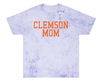 Clemson Mom Purple Tie Dye Comfort Colors T-Shirt | Clemson South Carolina SC | Gameday & Tailgating