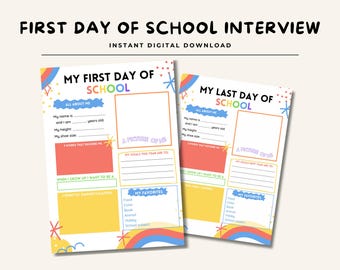 First & Last Day of School Interview Worksheet: Keepsake Printable (PDF Download