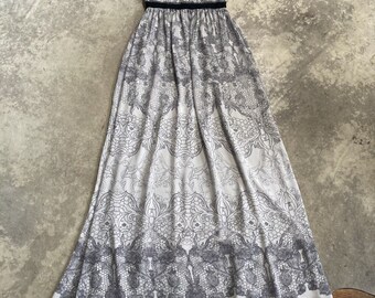 Vintage Bcbg Maxazria Dress Womens 4 Amber Cascade Strapless Long Evening Gown Gray Maxi