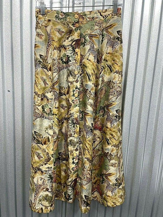 VTG 90's Anna And Frank SILK Medium animal print F