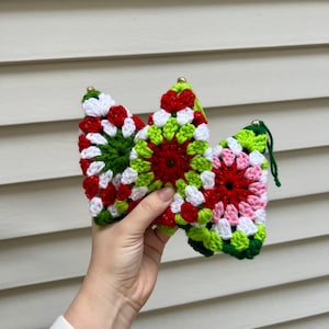 Crochet Granny Square Christmas Tree Ornament - 1 Ornament - Ready to Ship!