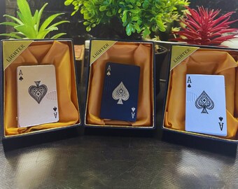 Ace of Spades Poker Lighter, Card Lighter, Unique Green Flame, Windproof, The Perfect Gift