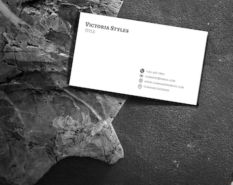 Business Card Template, Modern Business Cards, Editable Business Cards, Printable Business Cards, Simple business cards, Premade Card, White