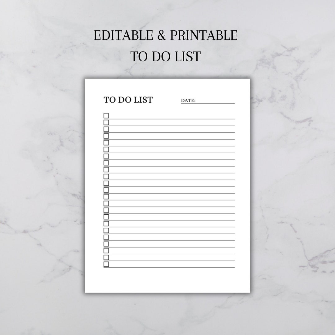 Simple to Do List, Basic to Do List, Printable to Do List, Task