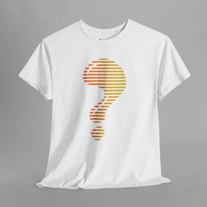 Abstract Question Mark Gradient Stripe T-Shirt