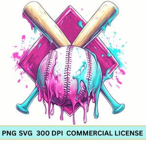 Coquette Baseball Mom PNG: Ice Cream Drip, Sublimation Design (Digital Download)