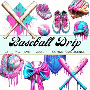 Baseball Tropf PNG, Spieltag Baseball SVG, Tropf Sport Sublimationsdesign für Shirts, Becher, Coquette Baseball Mama, digitale Dateidownload