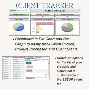 Simple Client Tracker and Task Tracker Small Business Spreadsheet, Lead ...