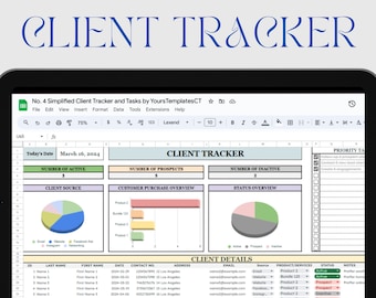 Small Business Klient & Aufgaben Tracker, Google Sheets Vorlage (Digitaler Download)