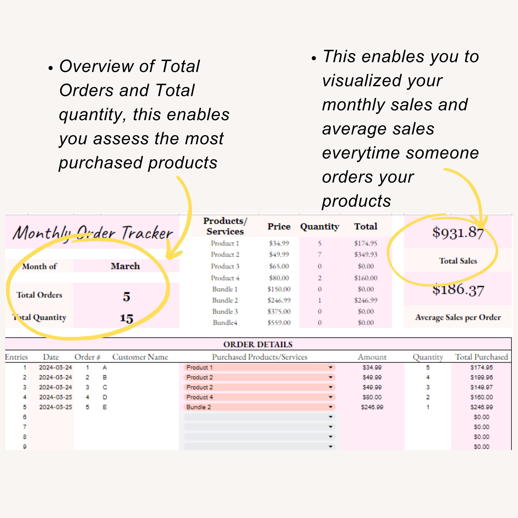 Client Order Tracker, Sales Manager Spreadsheet, Online Order Tracker ...