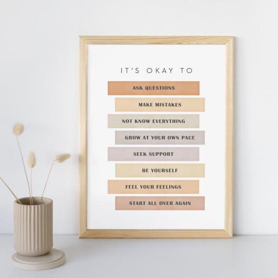 Calm Corner Poster: Positive Affirmations, Mindfulness Decor (Digital Download)