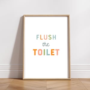 Flush The Toilet Sign Printable, School Bathroom Poster, Funny Bathroom Decor, Kids Bathroom Rules, Toilet Rules Reminder, Digital Download