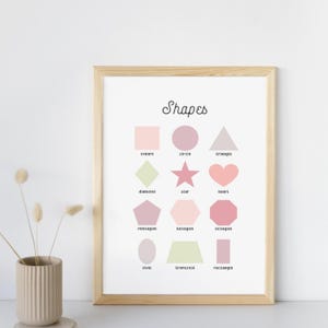 Boho Shapes Poster: Geometric Educational Wall Art (Digital Download)