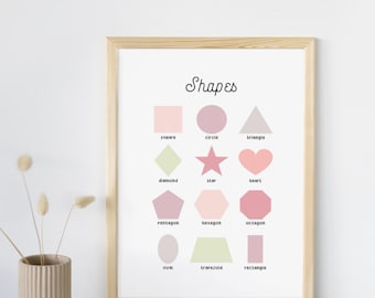 Boho Shapes Poster: Geometric Educational Wall Art (Digital Download)