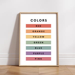 Colors Educational Poster: Montessori Nursery Decor (Digital Download)