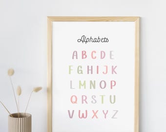 BOHO Alphabet ABC Educational Poster | Wall Art | Instant Download - Etsy