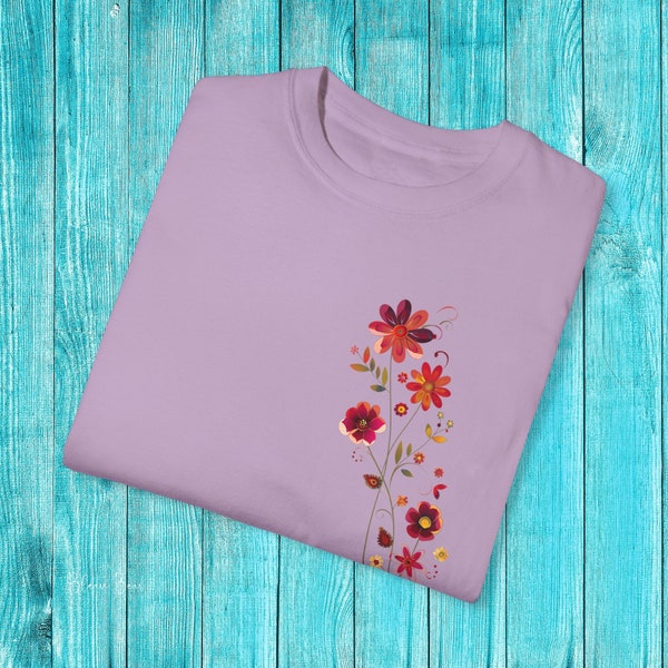 Wildflower T-Shirt Original Art Tee Preshrunk Soft-Washed Cotton Tee Socially Conscious Gift Tee Earth Day Gift for your Flower Child