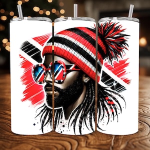 Trinidad Tobago Art Png Prints Caribbean Carnival Trinidad Tumbler Wrap 20oz Skinny Island Tumbler Trini Shirt Png Trinidadian Flag Tumbler