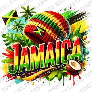 Rasta Man Tumbler Wrap PNG: Jamaican Reggae Design (Digital Download)