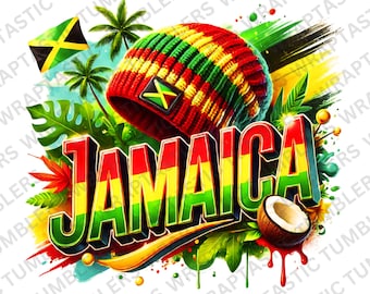 Rasta Man Tumbler Wrap PNG: Jamaikanischen Reggae Design (Digitaler Download)