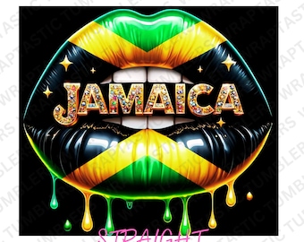 Jamaika Flagge Lippen 20 Unzen Tumbler Wrap: Afrocentric Glitter Design (PNG SVG)