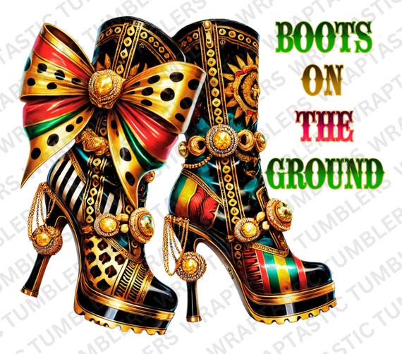 Juneteenth Cowgirl Tumbler Wrap: Western Boots PNG Design (20oz Tumbler, Digital Download