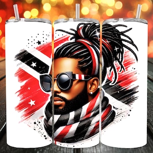 Trinidad Locs Png Tobago Art Png Prints Trini Shirt Png Caribbean Carnival Trinidadian Flag Trinidad Tumbler Wrap 20oz Skinny Island Tumbler