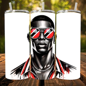 Trinidad Tobago Art Png Prints 20oz Skinny Island Tumbler Caribbean Carnival Trinidad Tumbler Wrap Trini Shirt Png Trinidadian Flag Tumbler