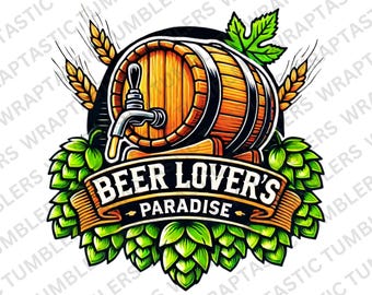Oktoberfest Beer Stein Tumbler Design: Beer Lovers Paradise (PNG)