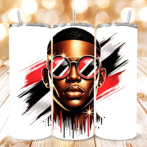 Trinidad Tobago Art Png Caribbean Trinidad Carnival Tumbler Wrap Trini Shirt Png Trini Tumbler Trinidadian Flag 20oz Skinny Island Tumbler