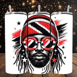 Trinidad Tobago Art Png Prints Locs Png Trini Shirt Png Caribbean Carnival Trinidadian Flag Trinidad Tumbler Wrap 20oz Skinny Island Tumbler