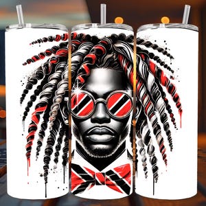 Trinidad Tobago Art Locs Png Prints Trini Shirt Png Caribbean Carnival Trinidadian Flag Trinidad Tumbler Wrap 20oz Skinny Island Tumbler